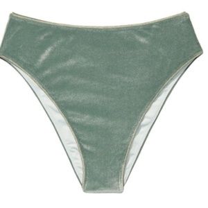 NWT VICTORIA'S SECRET Velvet High Waist Cheeky Swim Bikini Bottom Green
